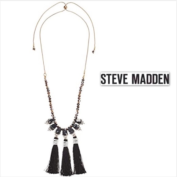 NWT Steve Madden Drop Fringe Necklace - Picture 2 of 8